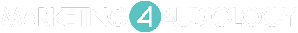 Marketing4Audiology - Complete Marketing Solutions for Audiologists - Logo (White)